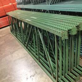 Green pallet rack frames in stock
