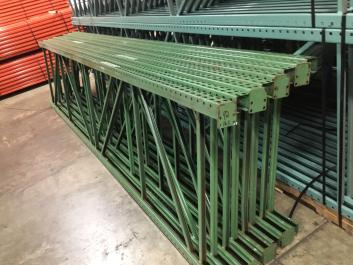 Green pallet rack frames in stock