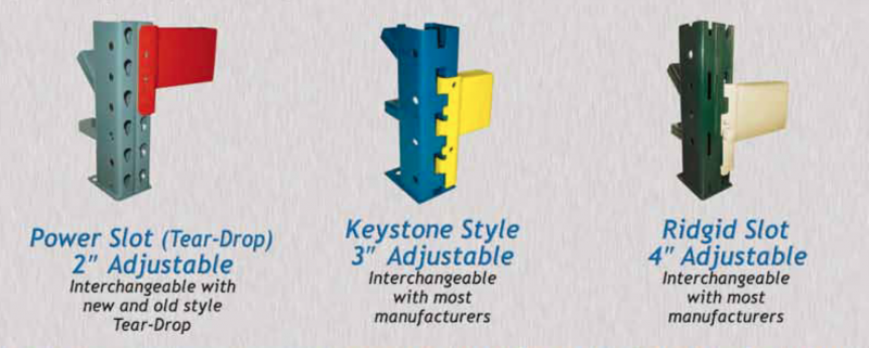 Teardrop, Keystone Style and Ridg-U-Rak Style Pallet Rack