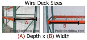 pallet rack now wire deck sizes