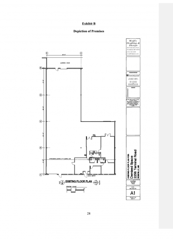 Floor plan of a warehouse