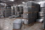 Wire decking in pallet rack now warehouse